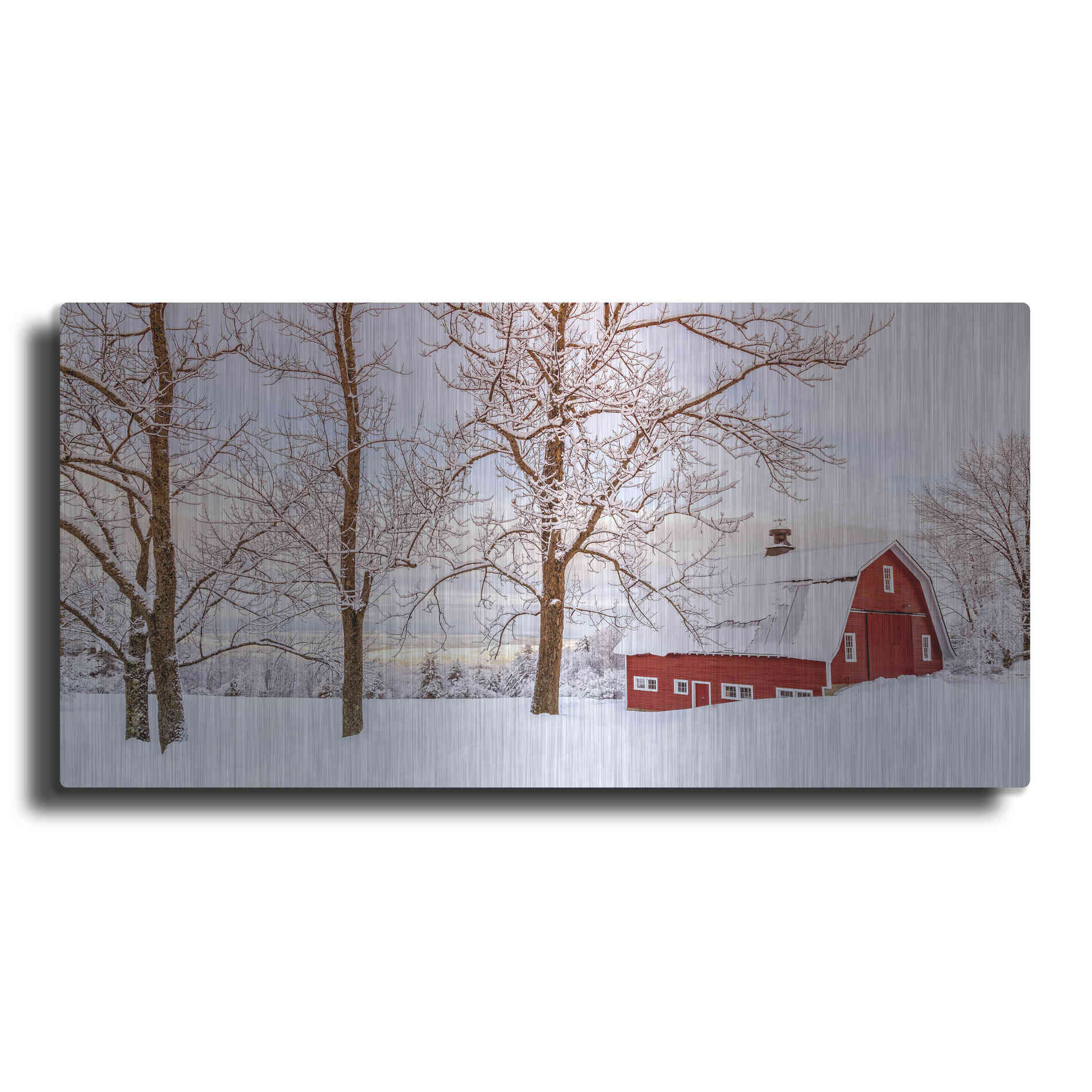 Luxe Metal Art 'Winter Arrives' by Edward M. Fielding, Metal Wall Art