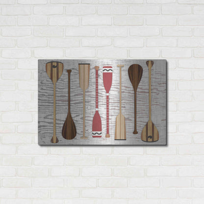 Luxe Metal Art 'Canoe Paddles & Oar' by Edward M. Fielding, Metal Wall Art,36x24
