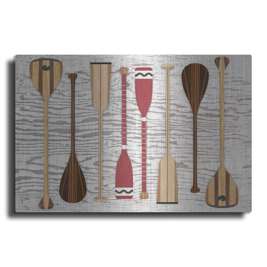 Luxe Metal Art 'Canoe Paddles & Oar' by Edward M. Fielding, Metal Wall Art