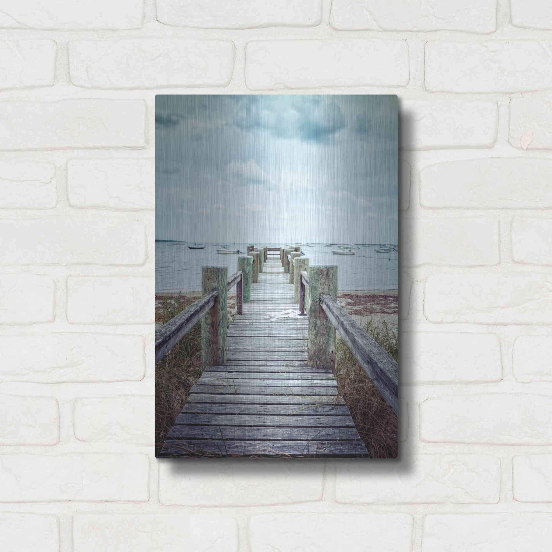 Luxe Metal Art 'Cape Cod' by Edward M. Fielding, Metal Wall Art,12x16