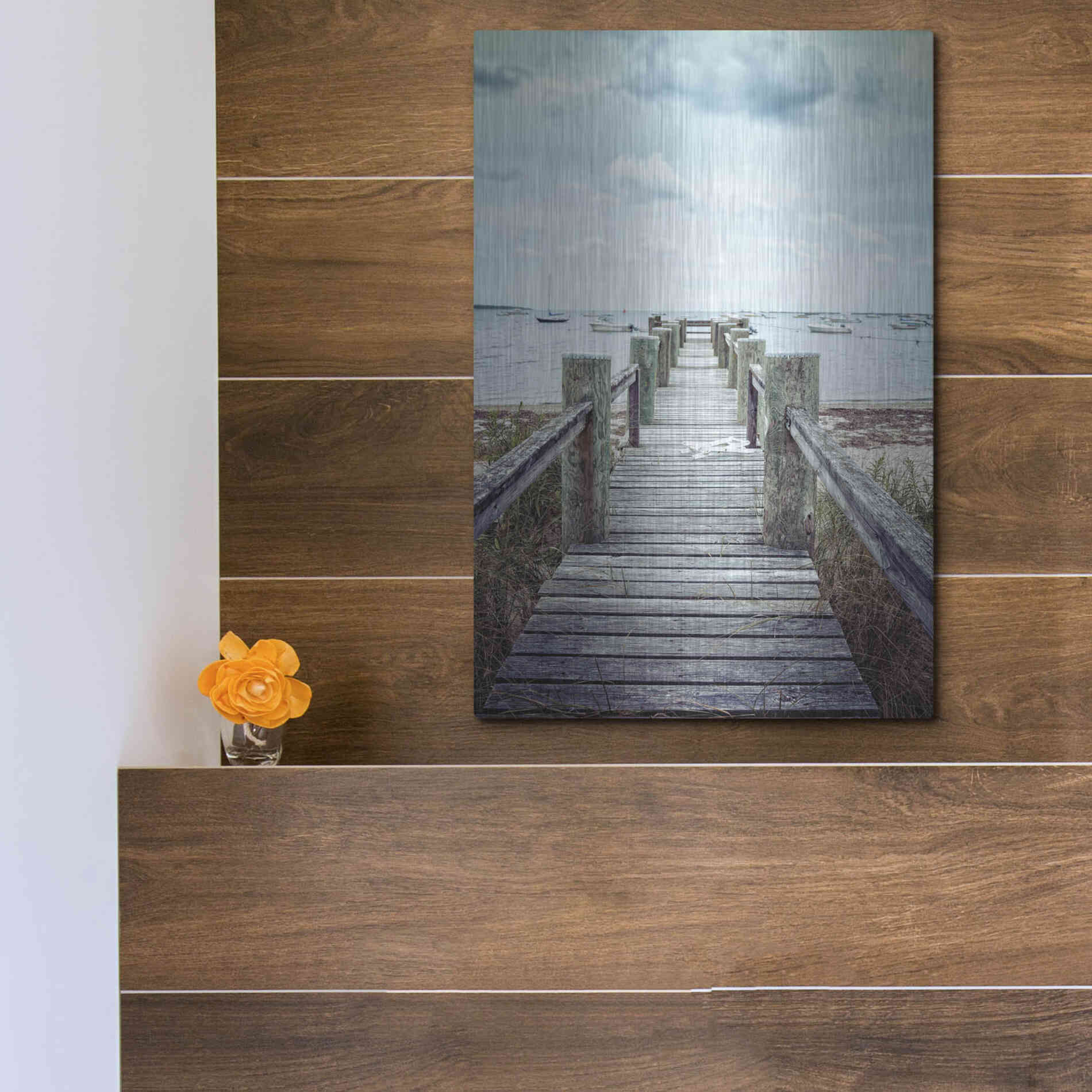 Luxe Metal Art 'Cape Cod' by Edward M. Fielding, Metal Wall Art,12x16