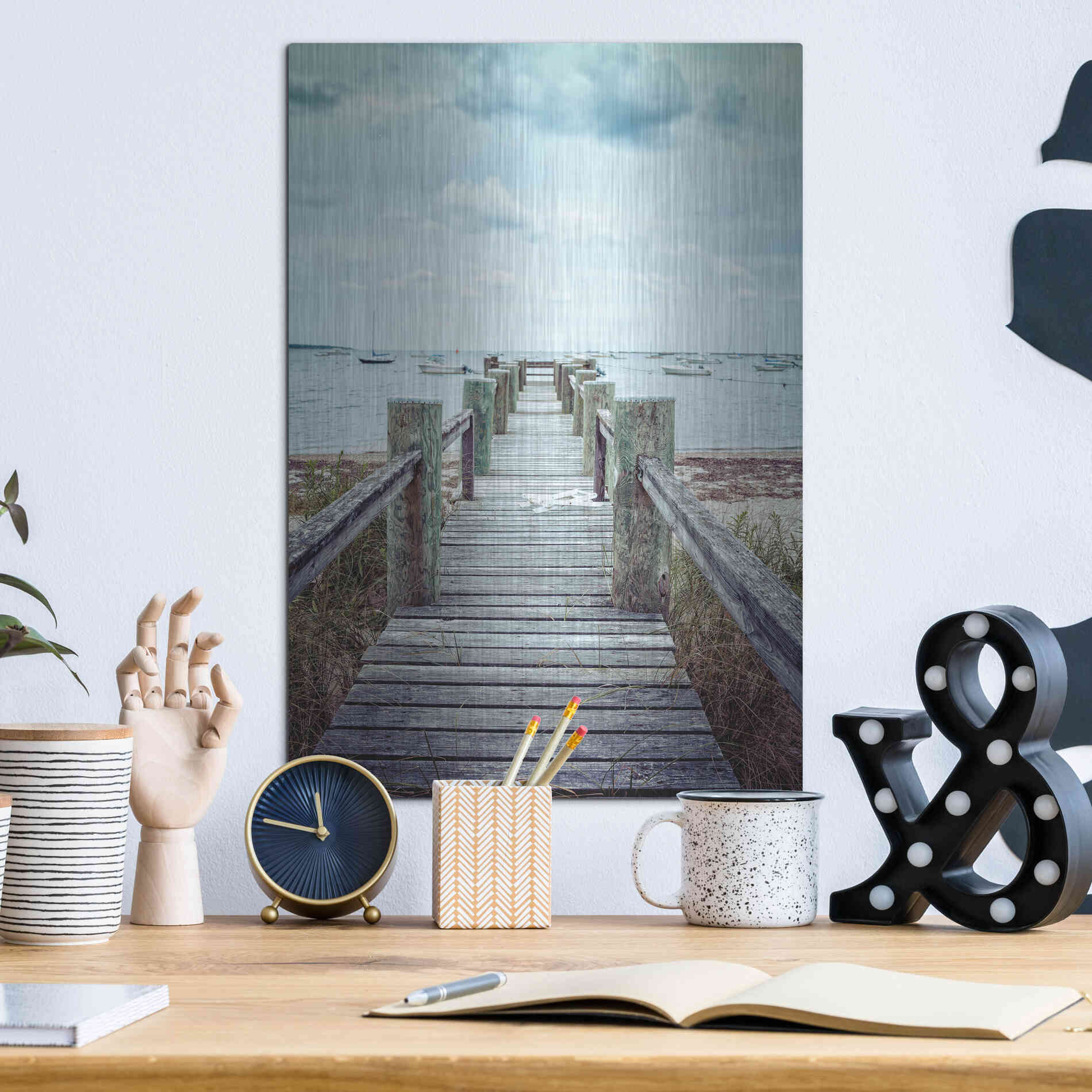 Luxe Metal Art 'Cape Cod' by Edward M. Fielding, Metal Wall Art,12x16