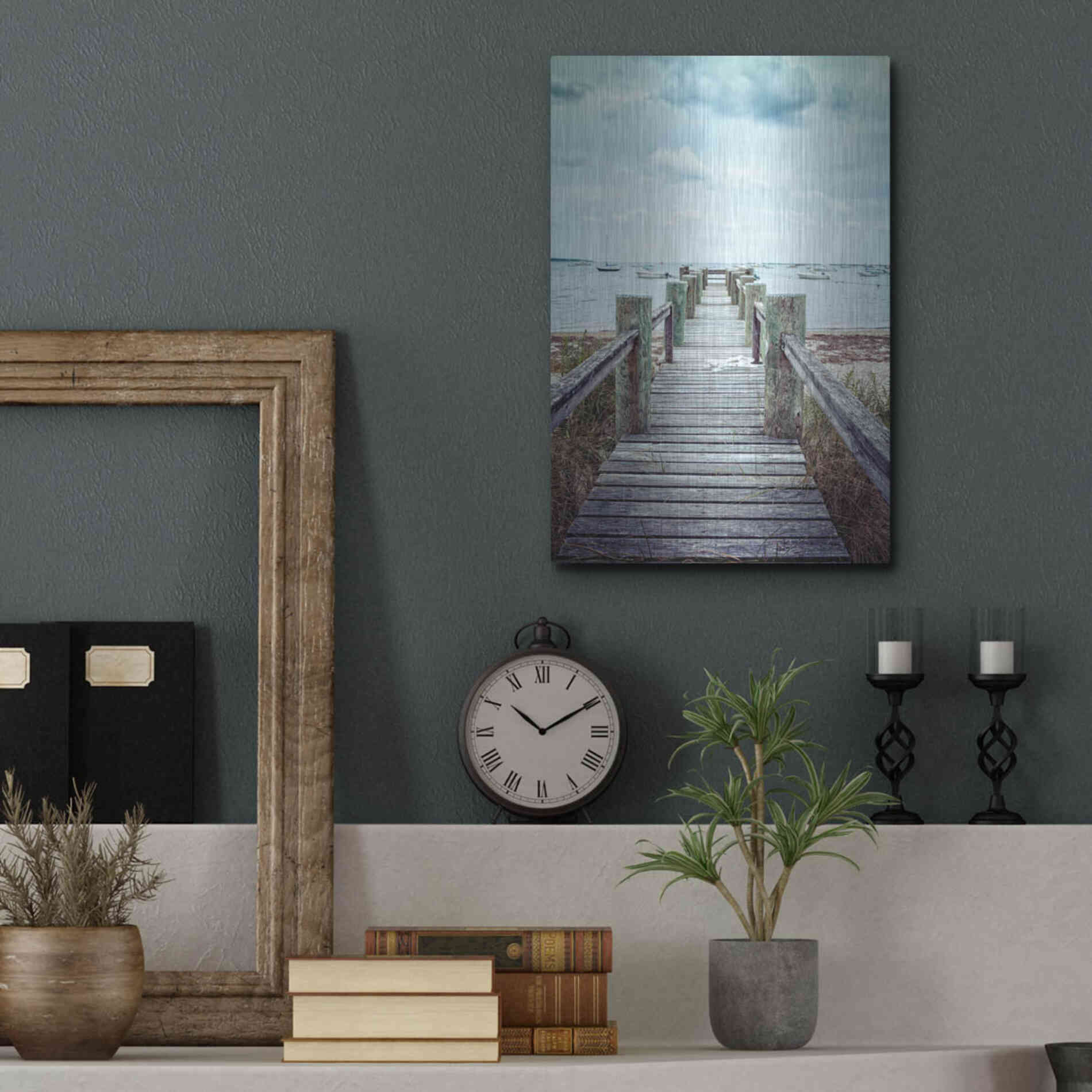Luxe Metal Art 'Cape Cod' by Edward M. Fielding, Metal Wall Art,12x16