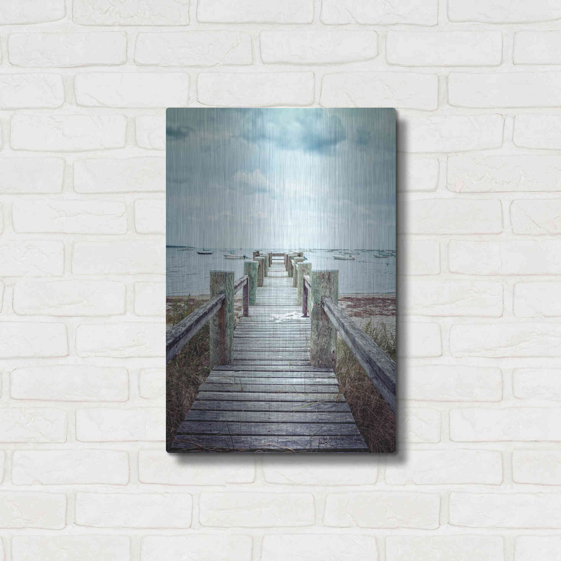 Luxe Metal Art 'Cape Cod' by Edward M. Fielding, Metal Wall Art,16x24