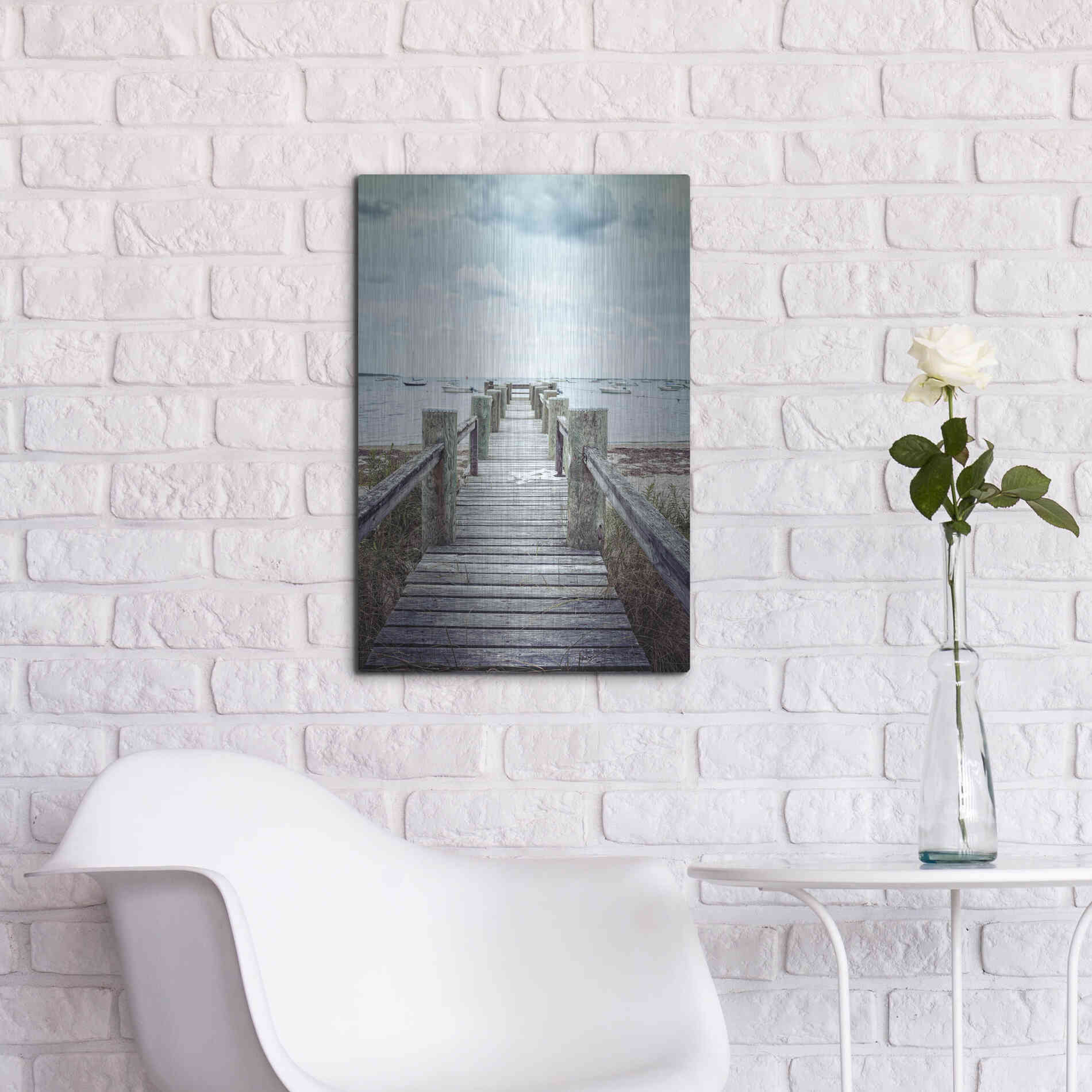 Luxe Metal Art 'Cape Cod' by Edward M. Fielding, Metal Wall Art,16x24