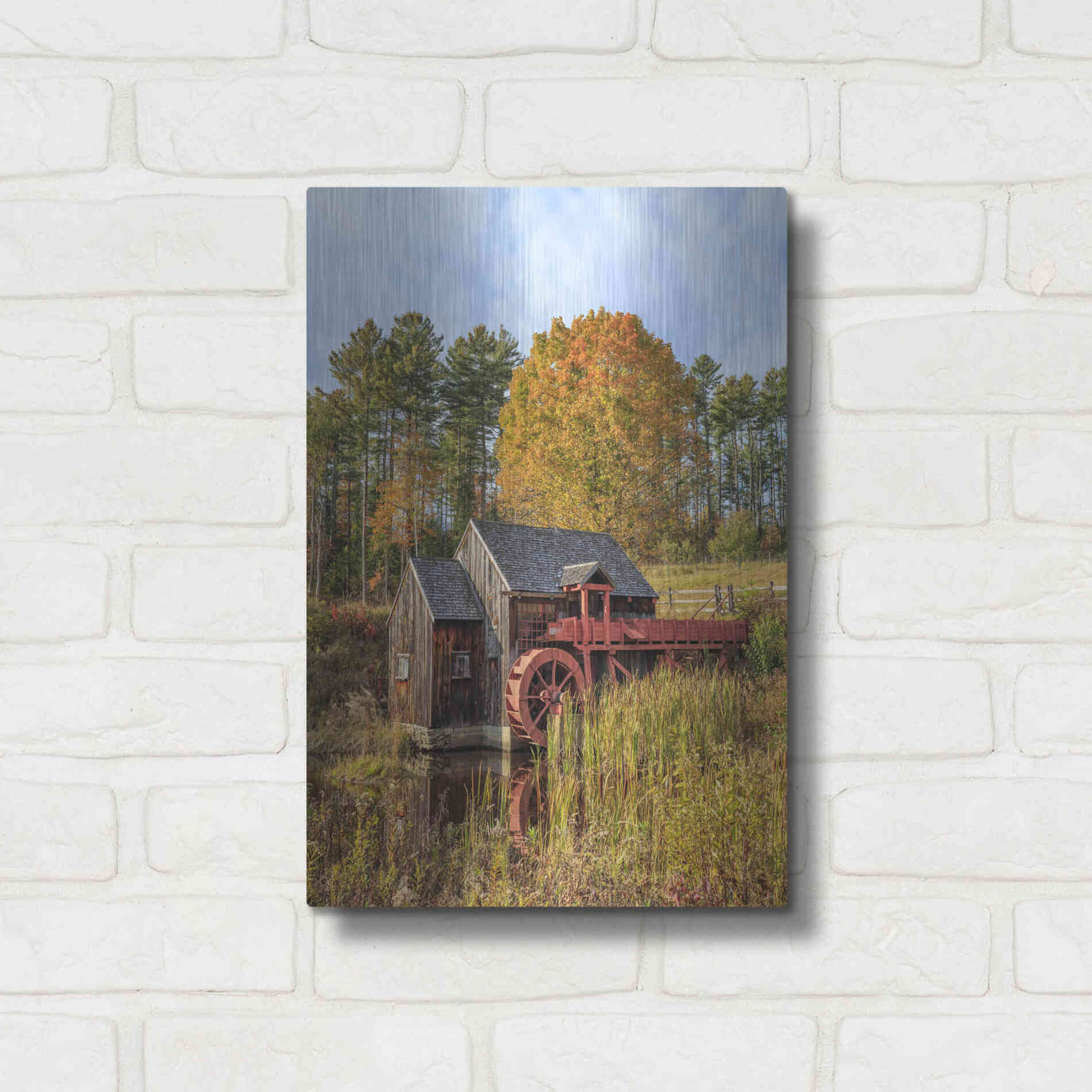 Luxe Metal Art 'Grist Mill' by Edward M. Fielding, Metal Wall Art,12x16