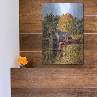 Luxe Metal Art 'Grist Mill' by Edward M. Fielding, Metal Wall Art,12x16