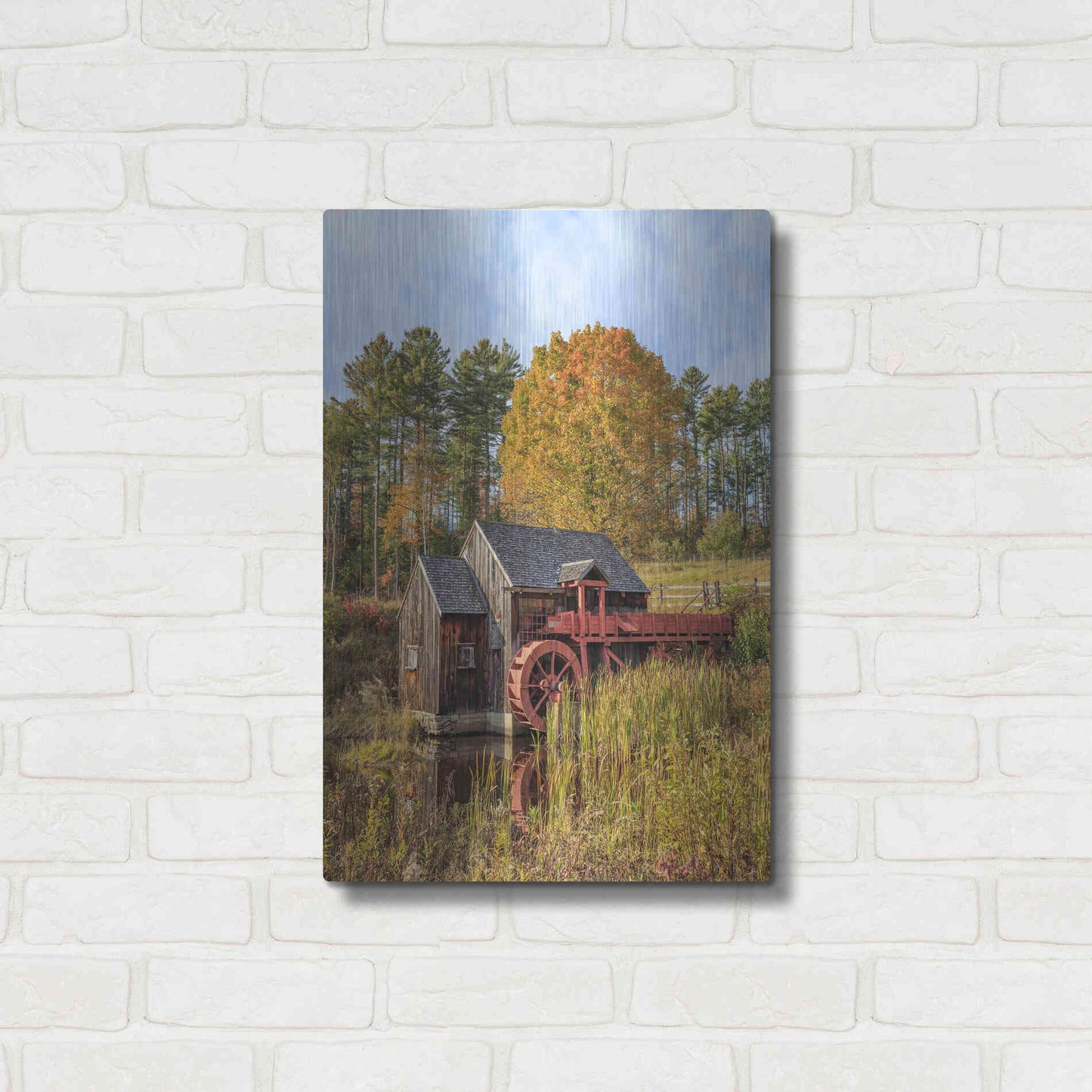 Luxe Metal Art 'Grist Mill' by Edward M. Fielding, Metal Wall Art,16x24