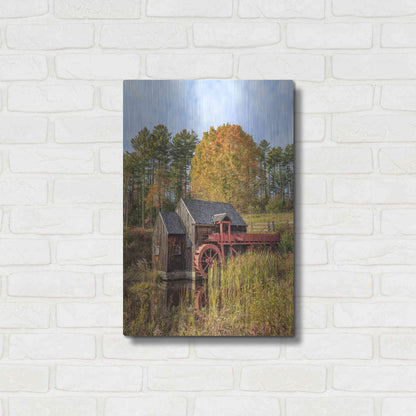 Luxe Metal Art 'Grist Mill' by Edward M. Fielding, Metal Wall Art,16x24