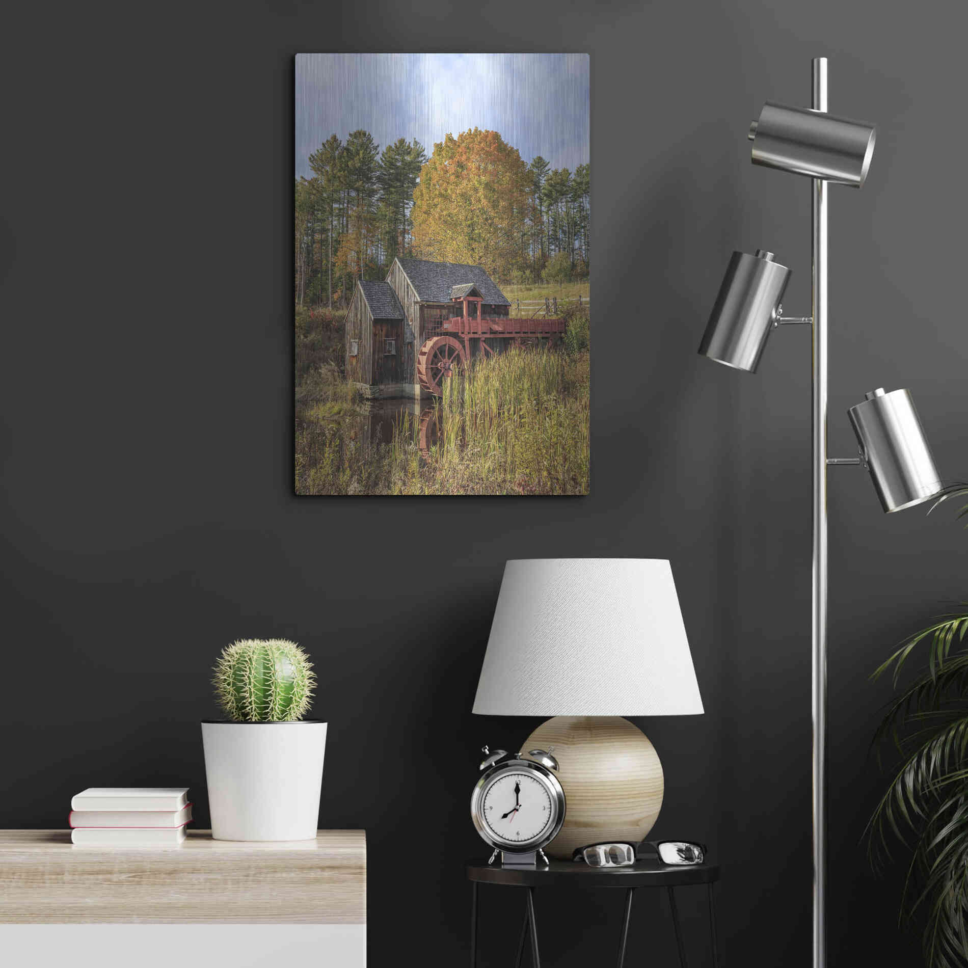 Luxe Metal Art 'Grist Mill' by Edward M. Fielding, Metal Wall Art,16x24