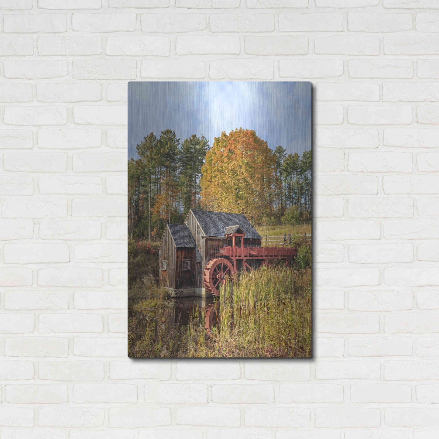 Luxe Metal Art 'Grist Mill' by Edward M. Fielding, Metal Wall Art,24x36