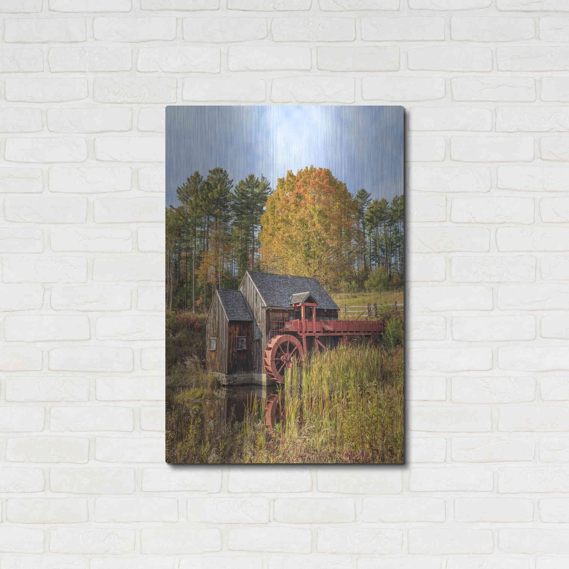 Luxe Metal Art 'Grist Mill' by Edward M. Fielding, Metal Wall Art,24x36