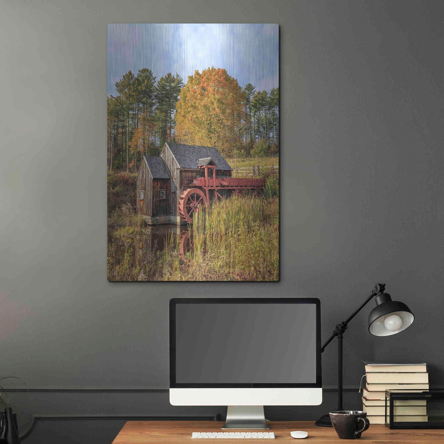 Luxe Metal Art 'Grist Mill' by Edward M. Fielding, Metal Wall Art,24x36