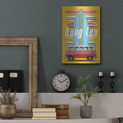 Luxe Metal Art 'Hang Ten' by Edward M. Fielding, Metal Wall Art,12x16