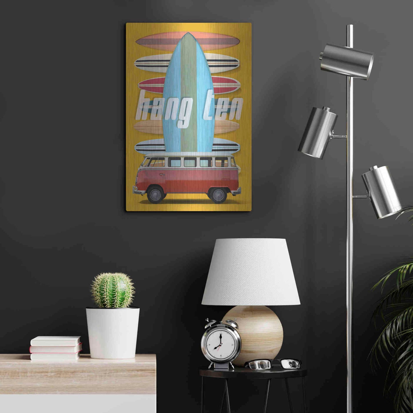 Luxe Metal Art 'Hang Ten' by Edward M. Fielding, Metal Wall Art,16x24