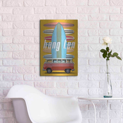 Luxe Metal Art 'Hang Ten' by Edward M. Fielding, Metal Wall Art,16x24