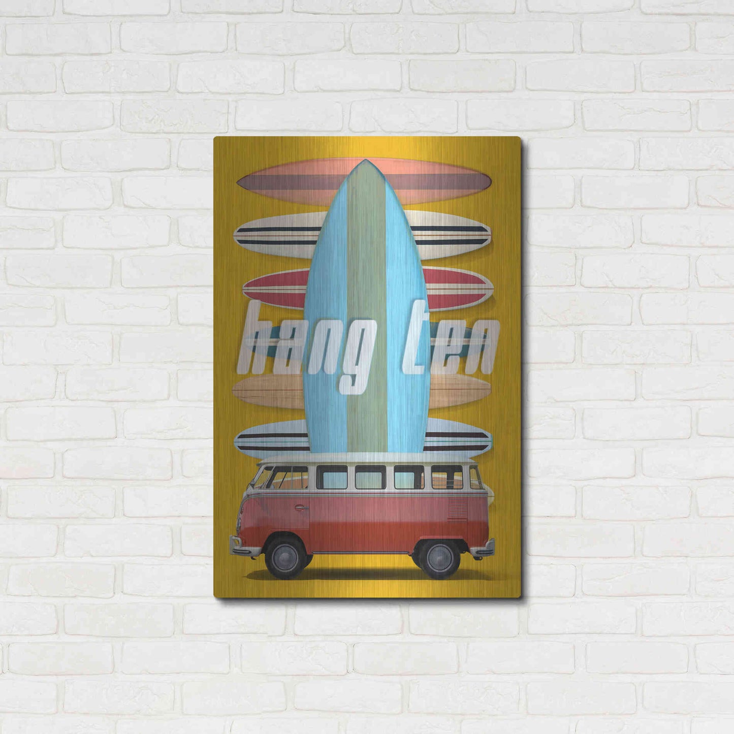 Luxe Metal Art 'Hang Ten' by Edward M. Fielding, Metal Wall Art,24x36