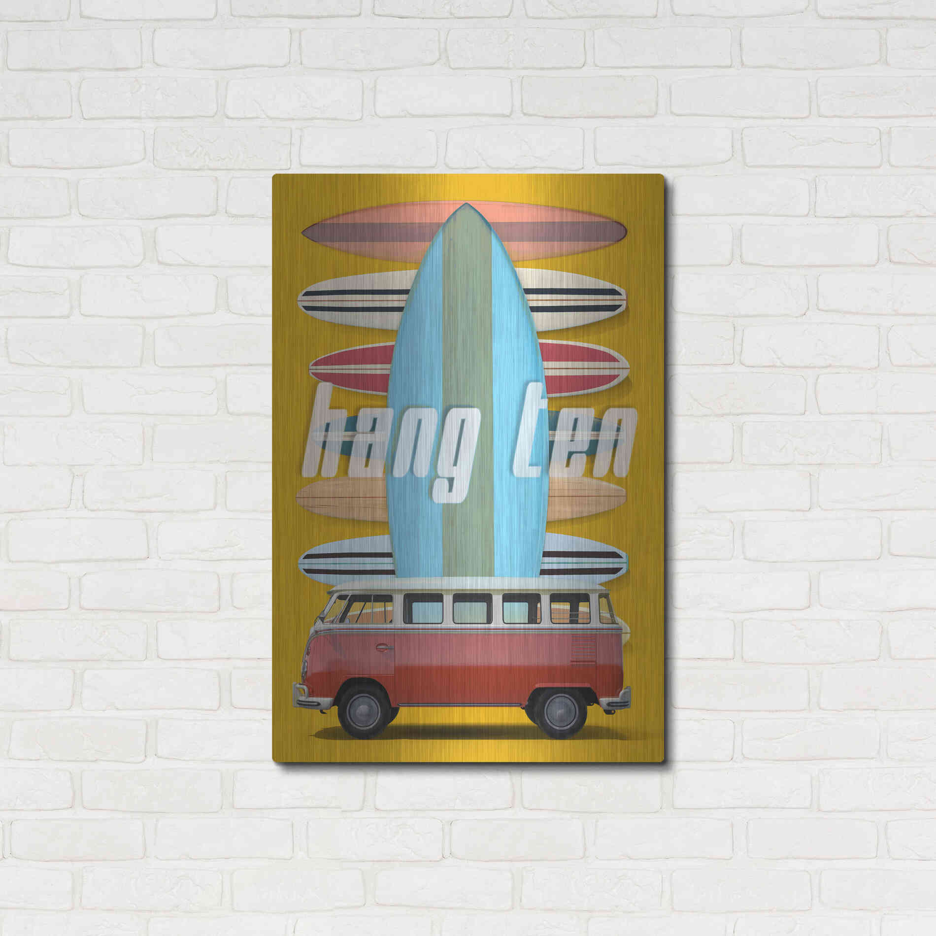 Luxe Metal Art 'Hang Ten' by Edward M. Fielding, Metal Wall Art,24x36