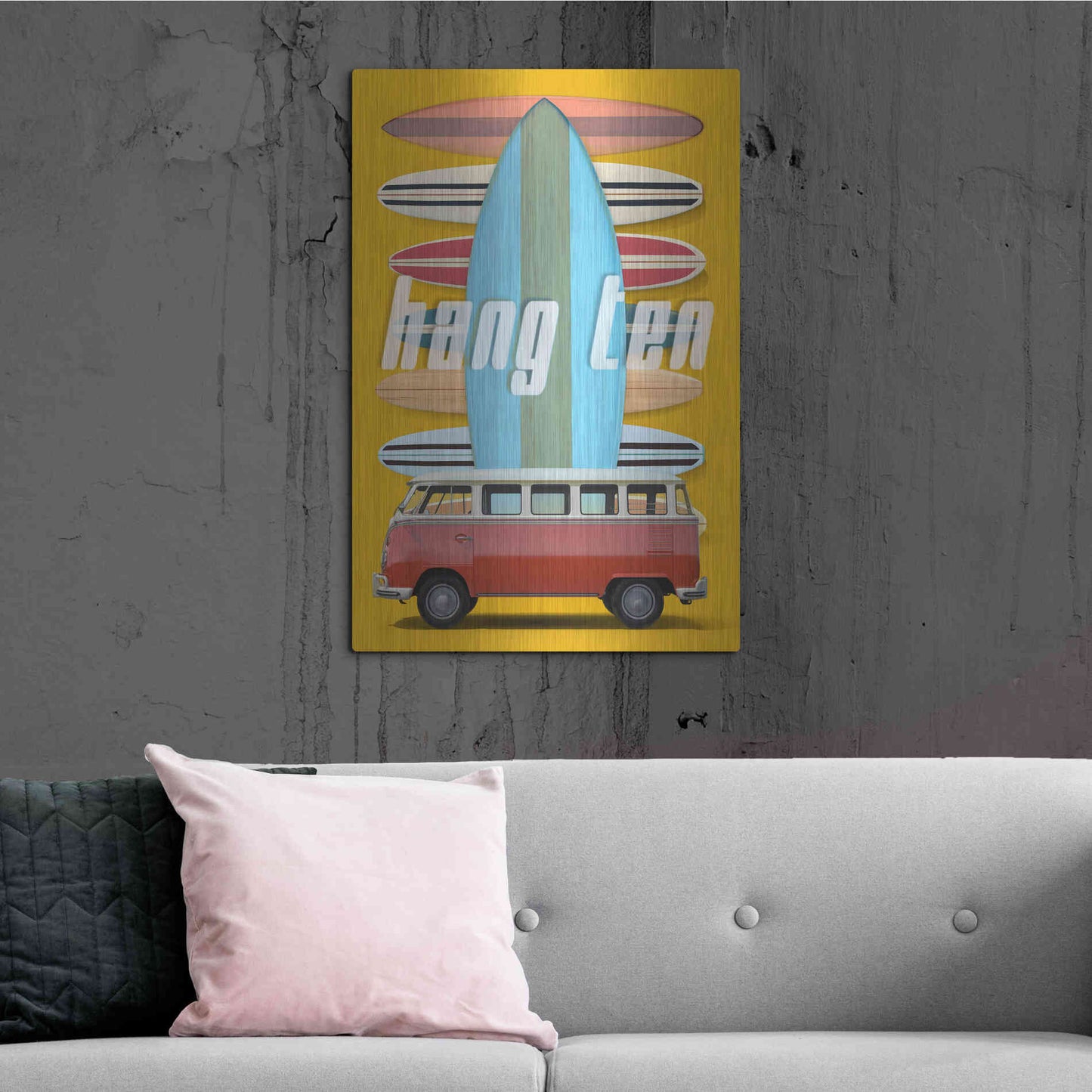 Luxe Metal Art 'Hang Ten' by Edward M. Fielding, Metal Wall Art,24x36
