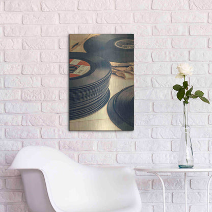 Luxe Metal Art 'Old 45s' by Edward M. Fielding, Metal Wall Art,16x24
