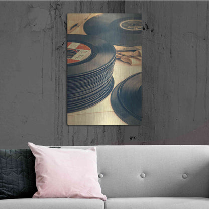 Luxe Metal Art 'Old 45s' by Edward M. Fielding, Metal Wall Art,24x36