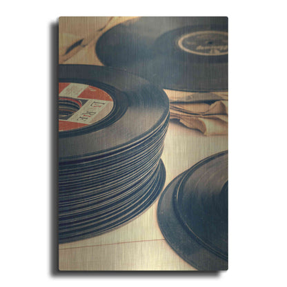 Luxe Metal Art 'Old 45s' by Edward M. Fielding, Metal Wall Art