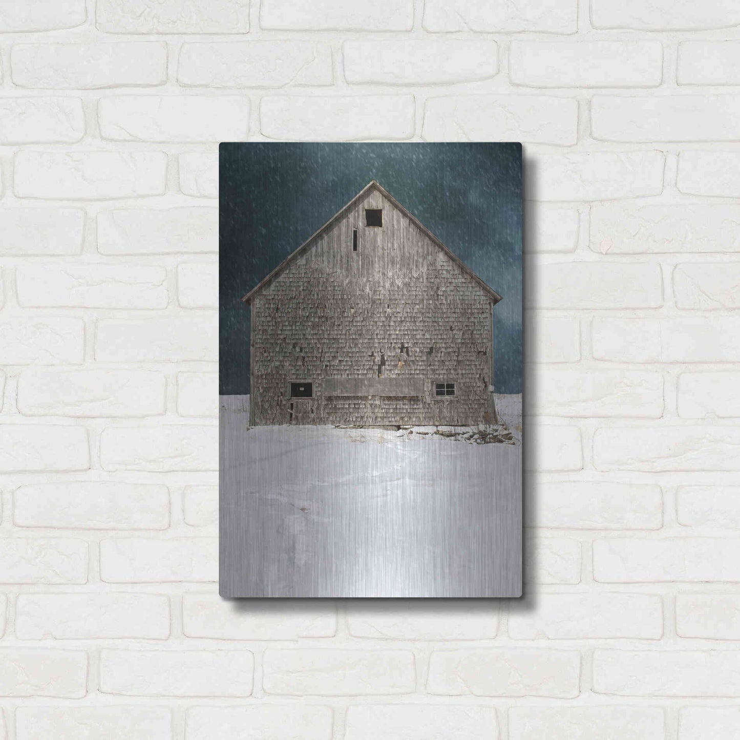 Luxe Metal Art 'Old Barn' by Edward M. Fielding, Metal Wall Art,16x24