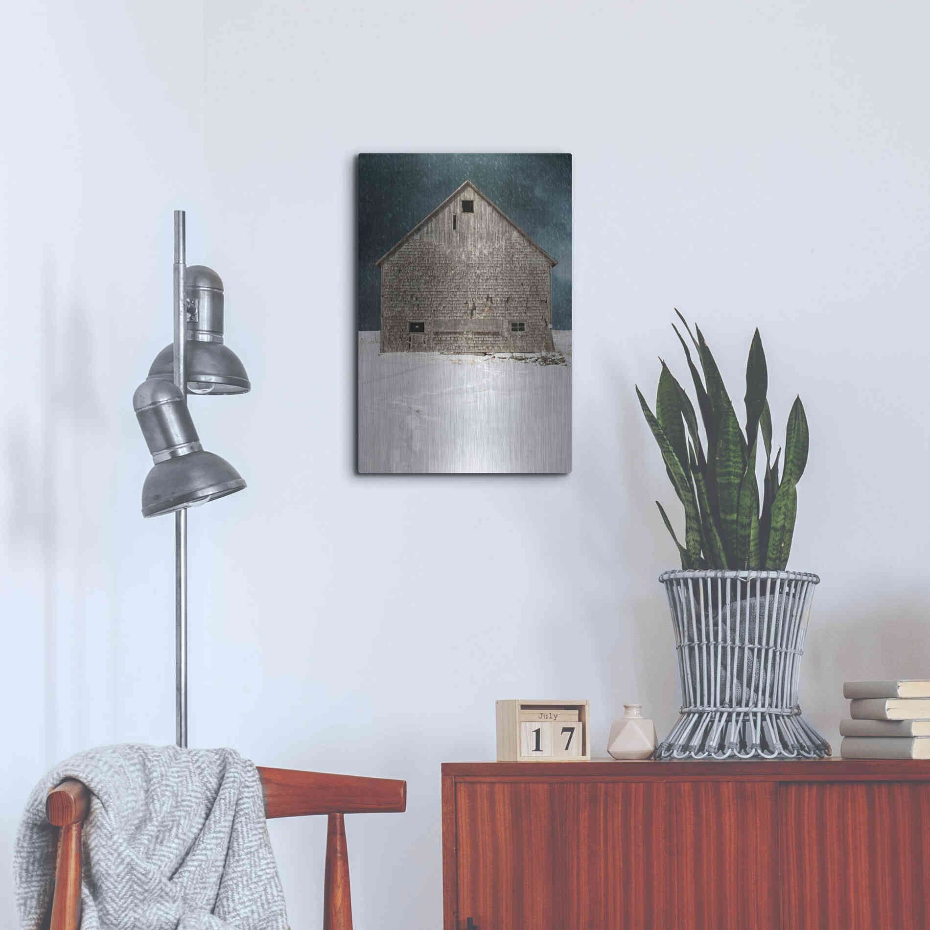 Luxe Metal Art 'Old Barn' by Edward M. Fielding, Metal Wall Art,16x24
