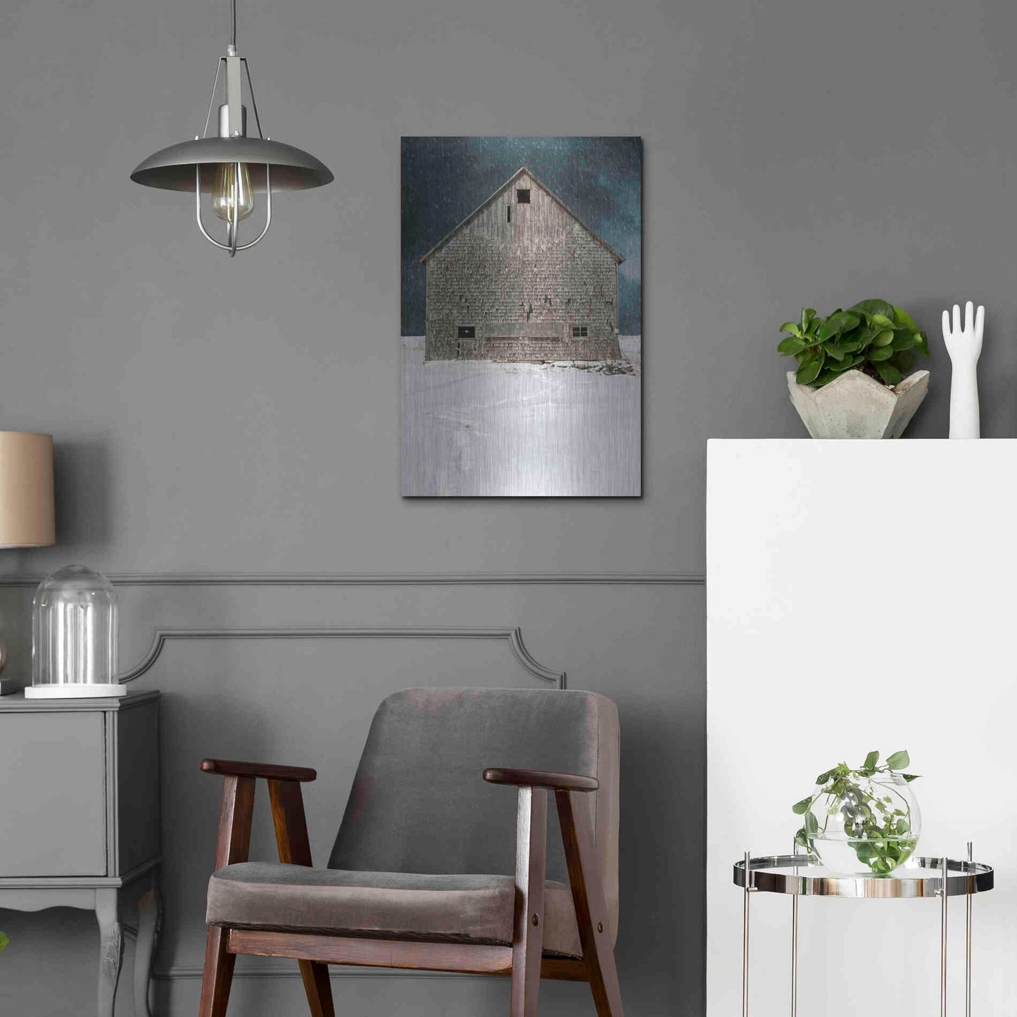 Luxe Metal Art 'Old Barn' by Edward M. Fielding, Metal Wall Art,16x24