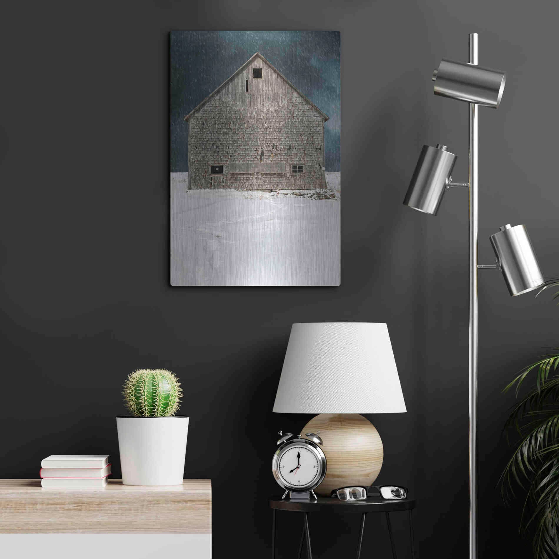 Luxe Metal Art 'Old Barn' by Edward M. Fielding, Metal Wall Art,16x24