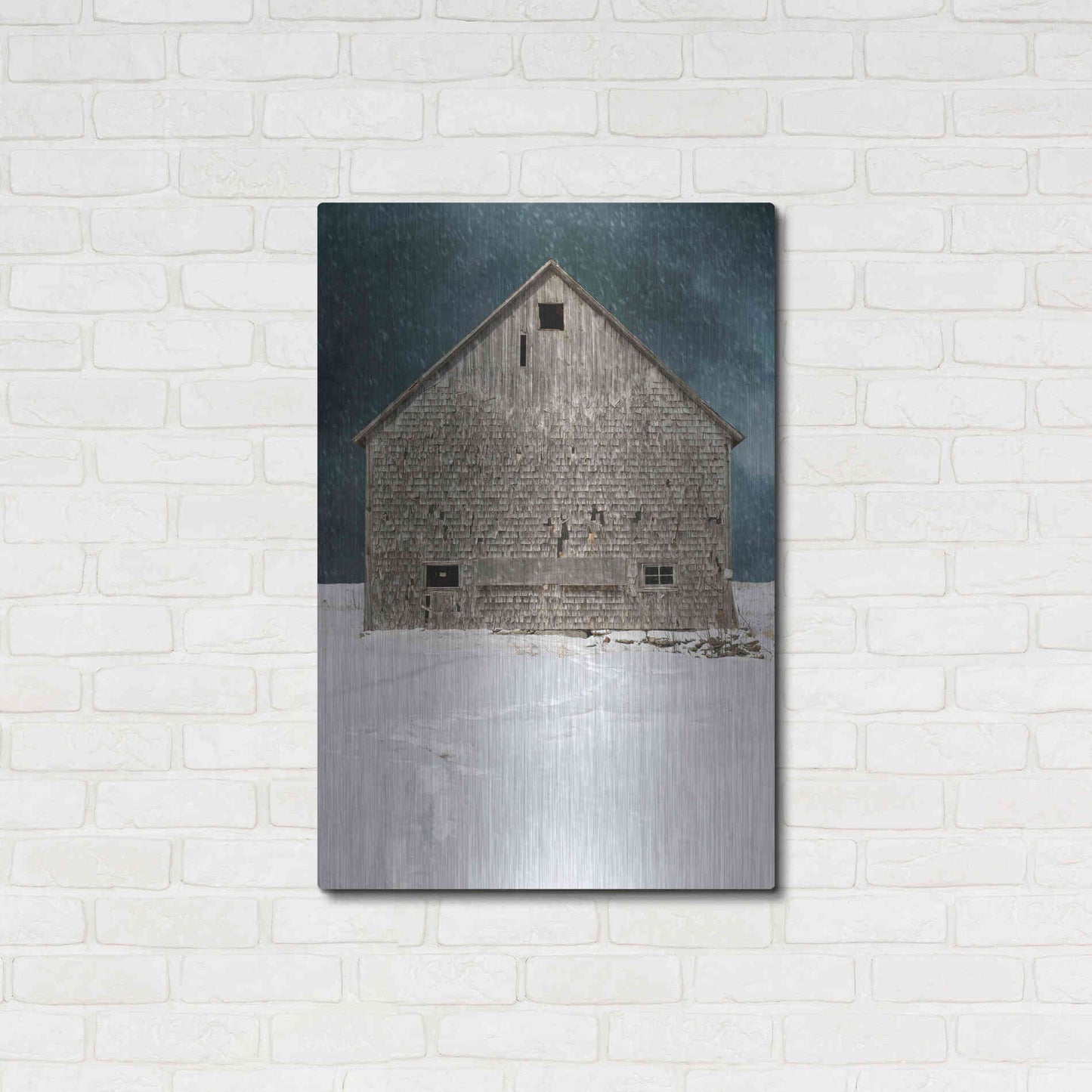 Luxe Metal Art 'Old Barn' by Edward M. Fielding, Metal Wall Art,24x36