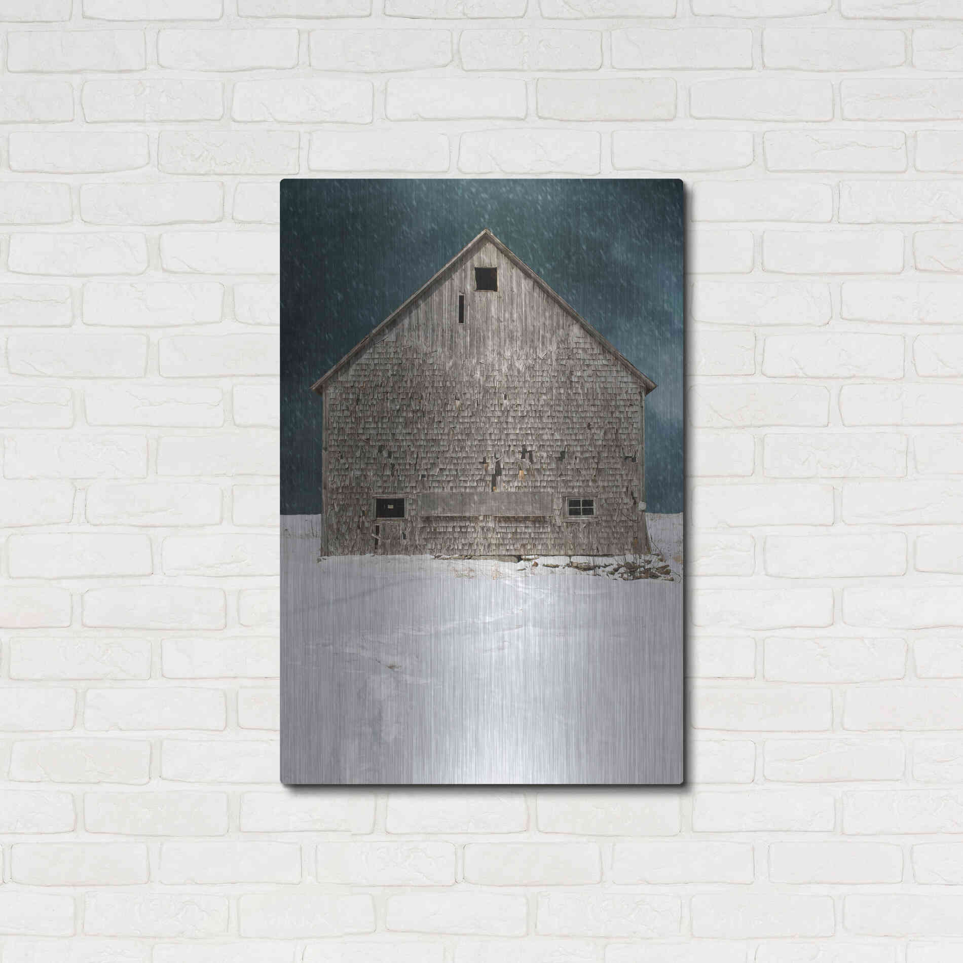 Luxe Metal Art 'Old Barn' by Edward M. Fielding, Metal Wall Art,24x36