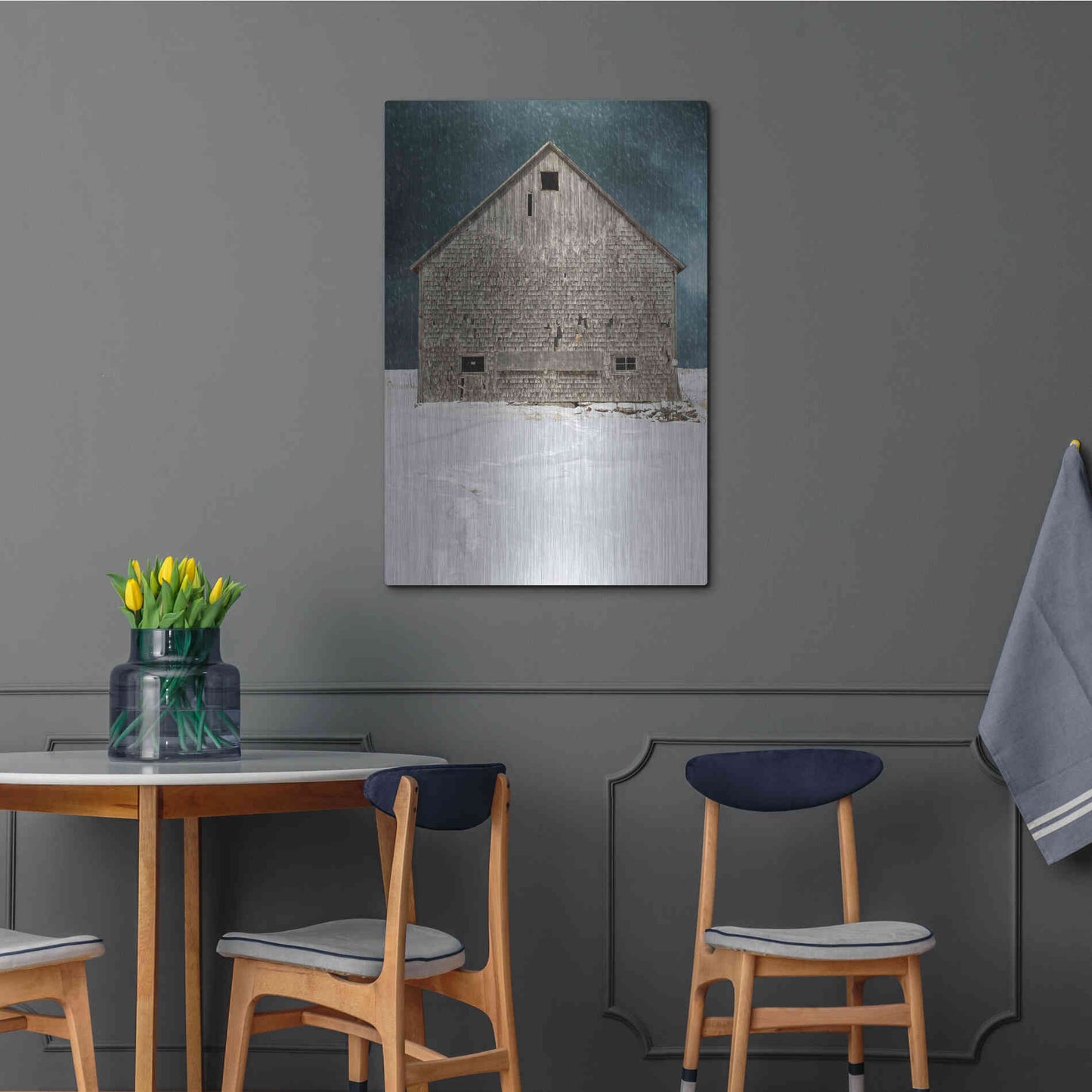 Luxe Metal Art 'Old Barn' by Edward M. Fielding, Metal Wall Art,24x36