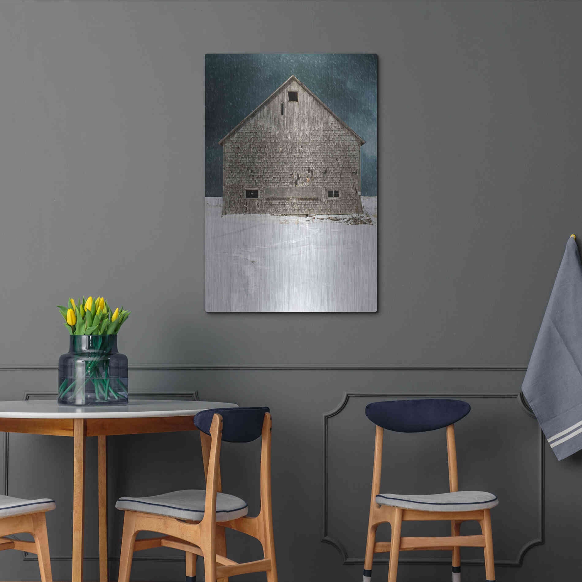 Luxe Metal Art 'Old Barn' by Edward M. Fielding, Metal Wall Art,24x36