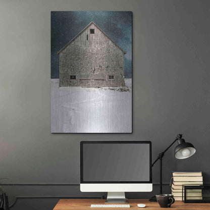 Luxe Metal Art 'Old Barn' by Edward M. Fielding, Metal Wall Art,24x36