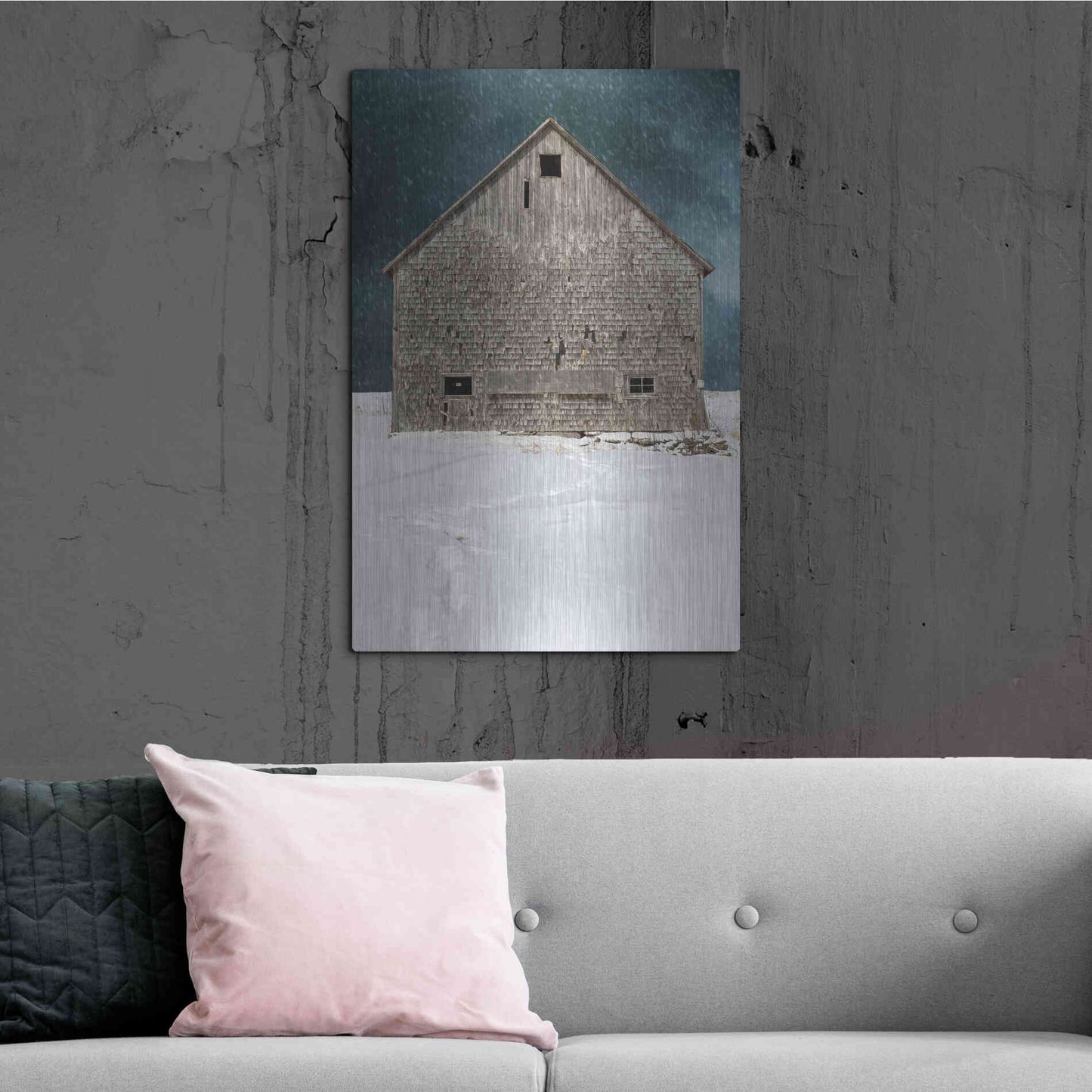 Luxe Metal Art 'Old Barn' by Edward M. Fielding, Metal Wall Art,24x36