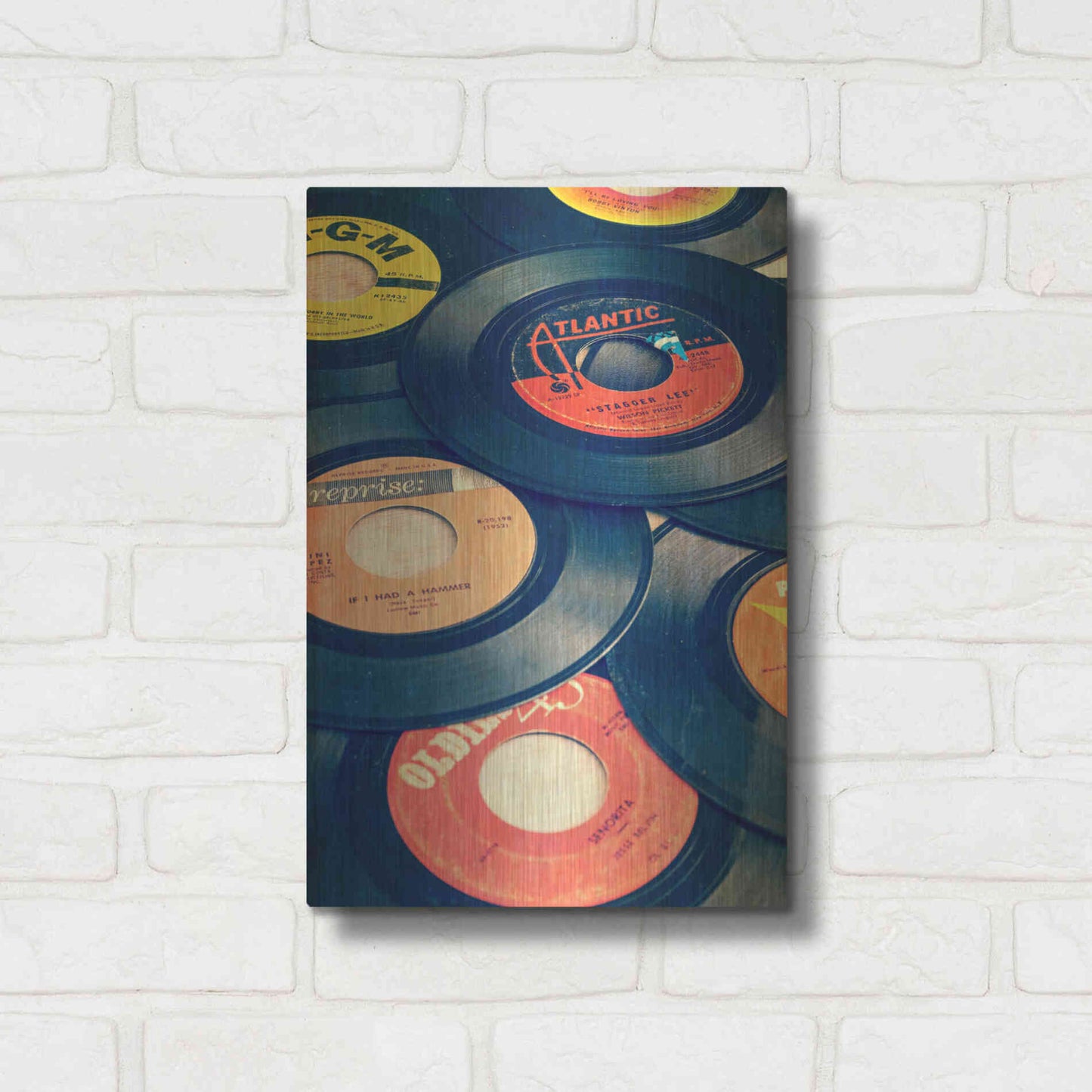 Luxe Metal Art 'Old Records' by Edward M. Fielding, Metal Wall Art,12x16
