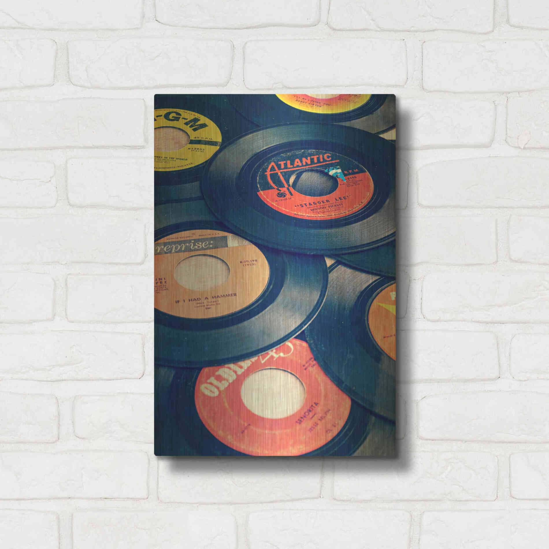 Luxe Metal Art 'Old Records' by Edward M. Fielding, Metal Wall Art,12x16