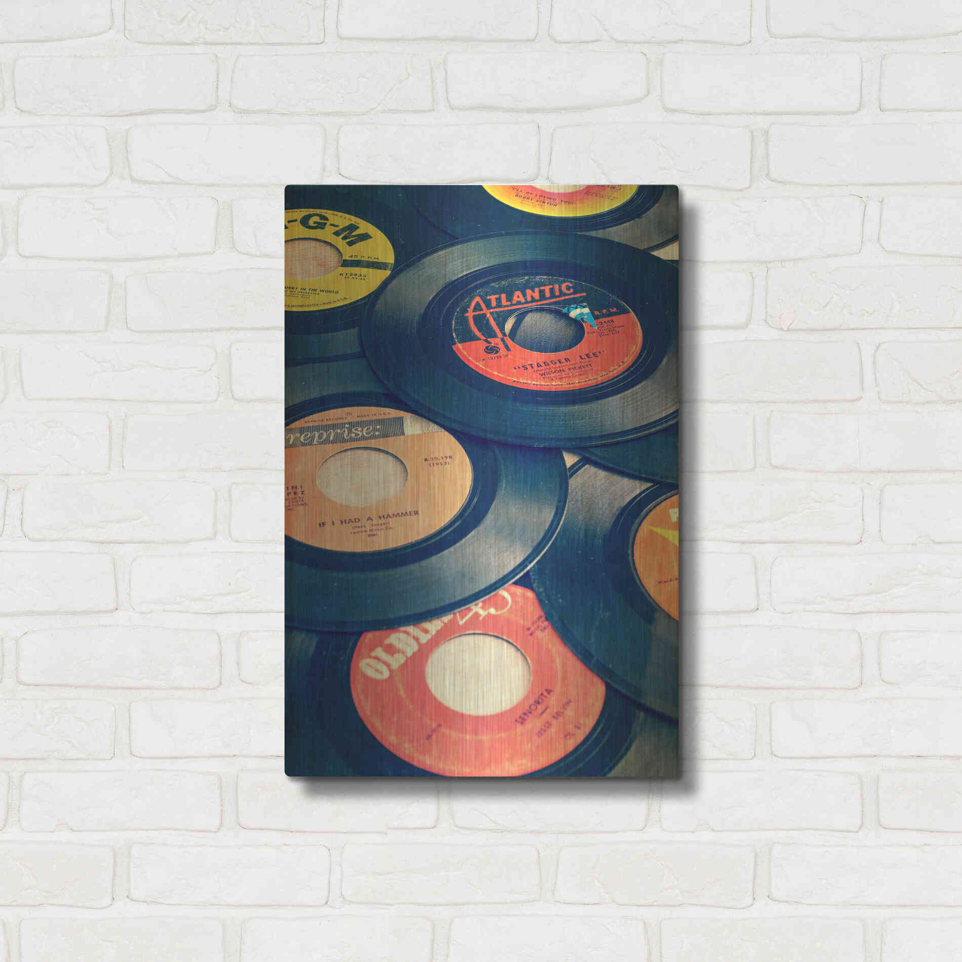 Luxe Metal Art 'Old Records' by Edward M. Fielding, Metal Wall Art,16x24