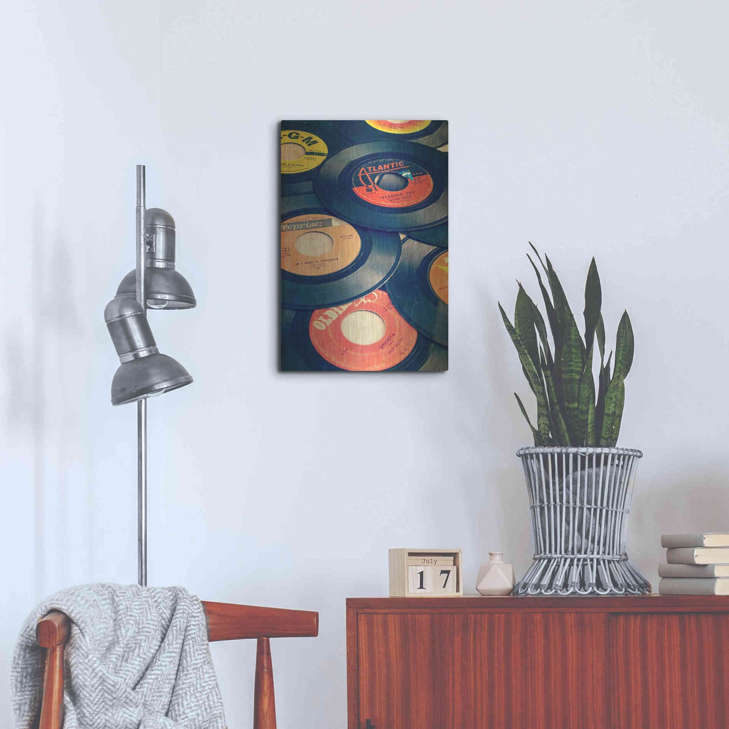 Luxe Metal Art 'Old Records' by Edward M. Fielding, Metal Wall Art,16x24