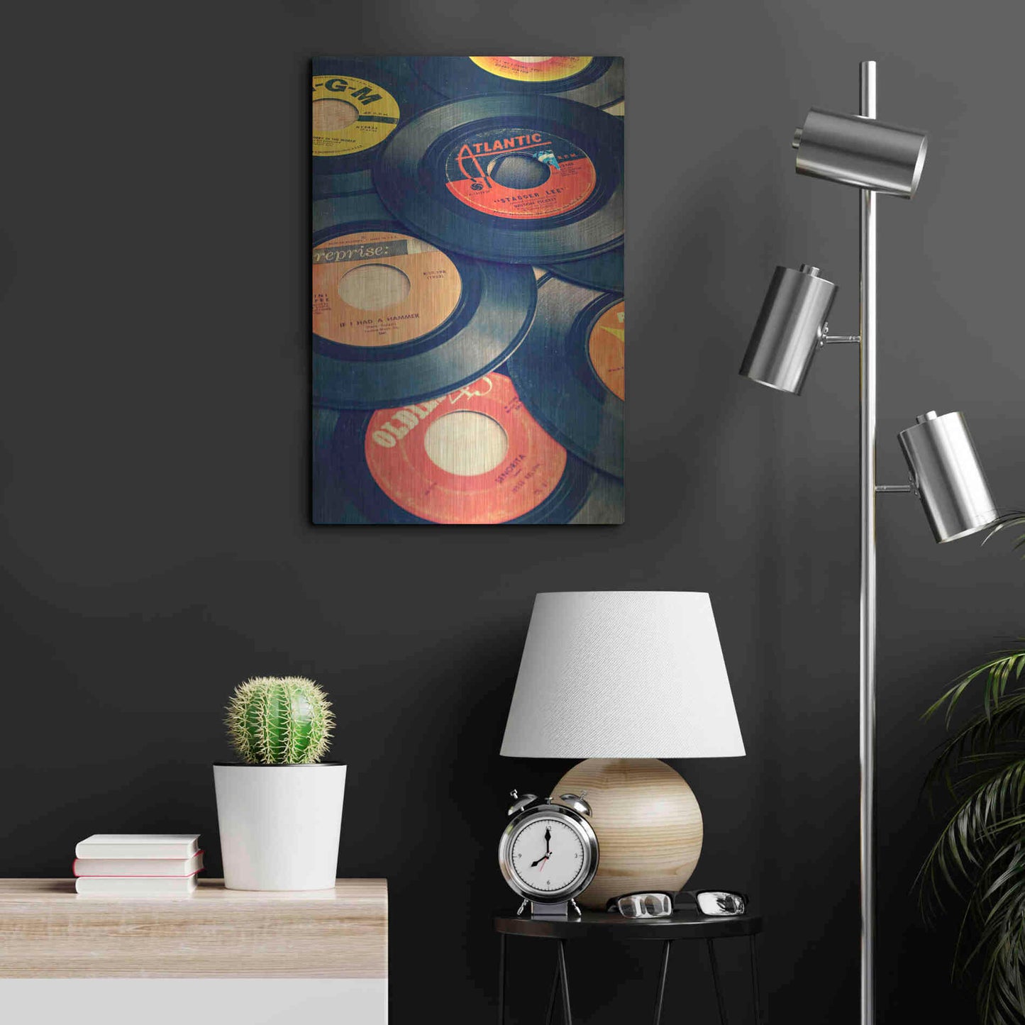 Luxe Metal Art 'Old Records' by Edward M. Fielding, Metal Wall Art,16x24