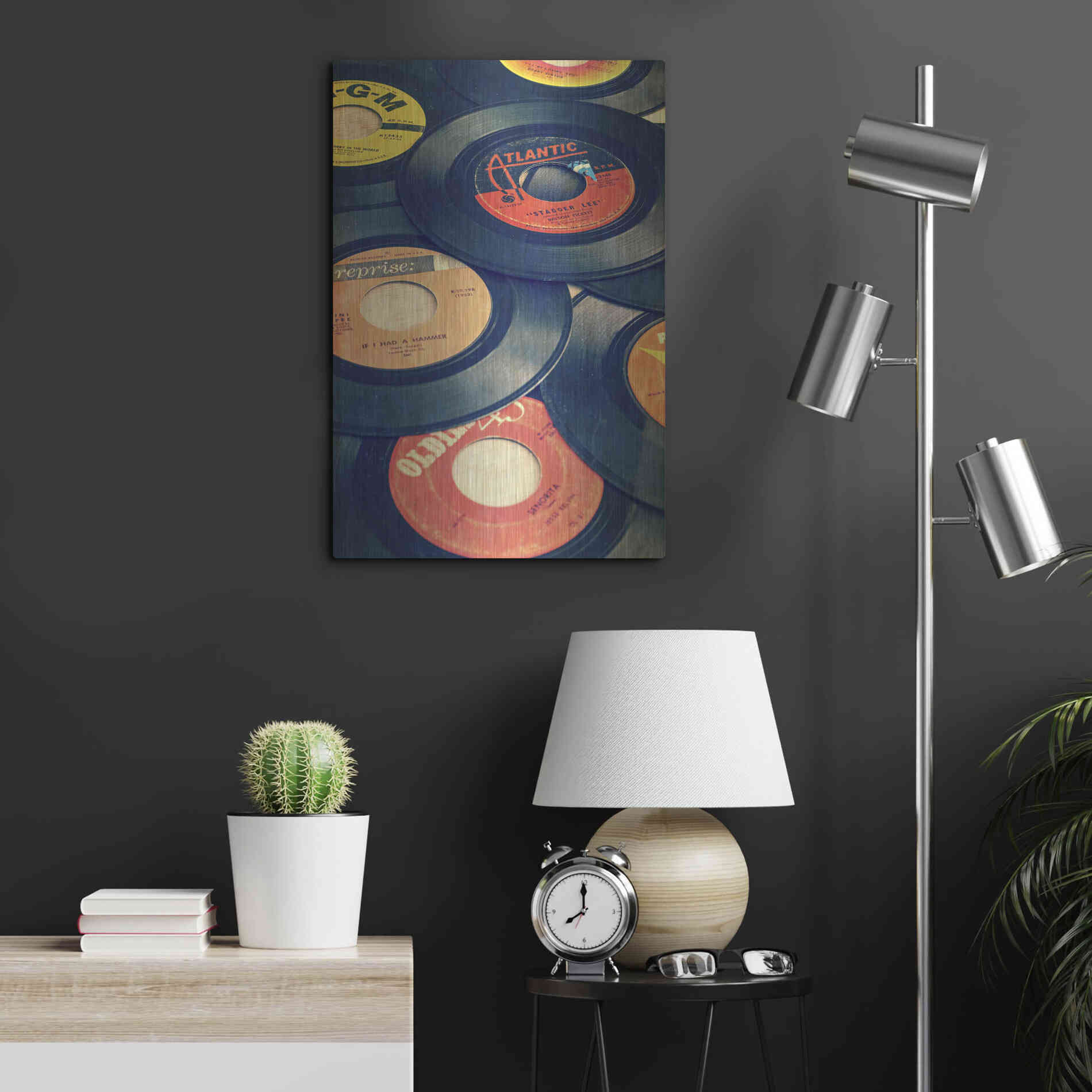 Luxe Metal Art 'Old Records' by Edward M. Fielding, Metal Wall Art,16x24