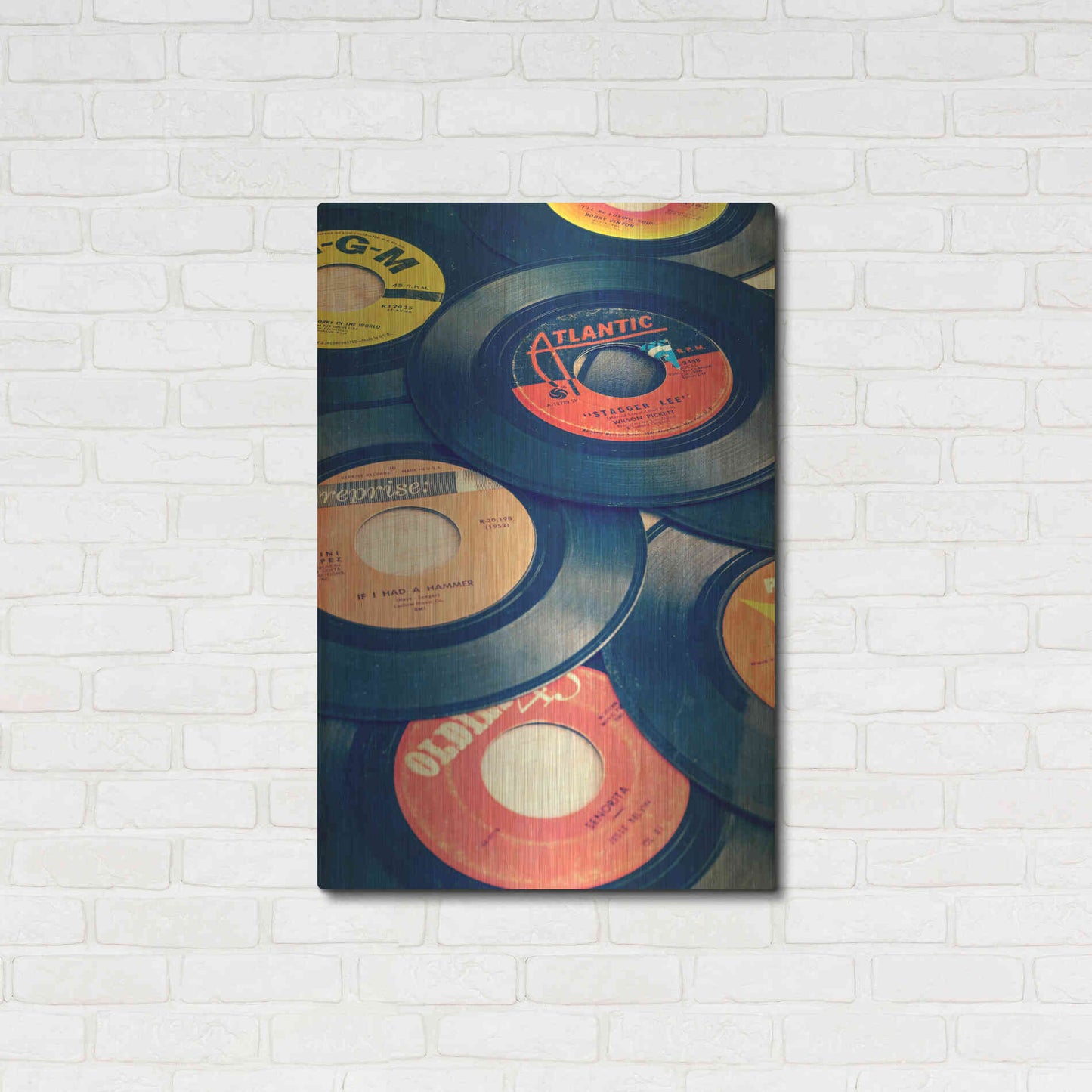 Luxe Metal Art 'Old Records' by Edward M. Fielding, Metal Wall Art,24x36