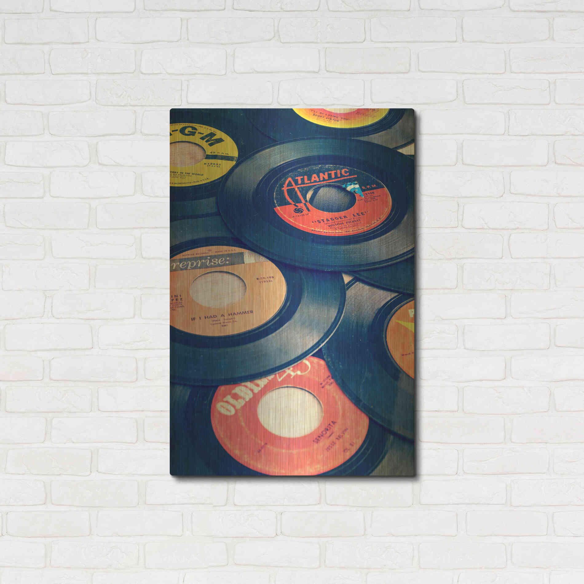 Luxe Metal Art 'Old Records' by Edward M. Fielding, Metal Wall Art,24x36