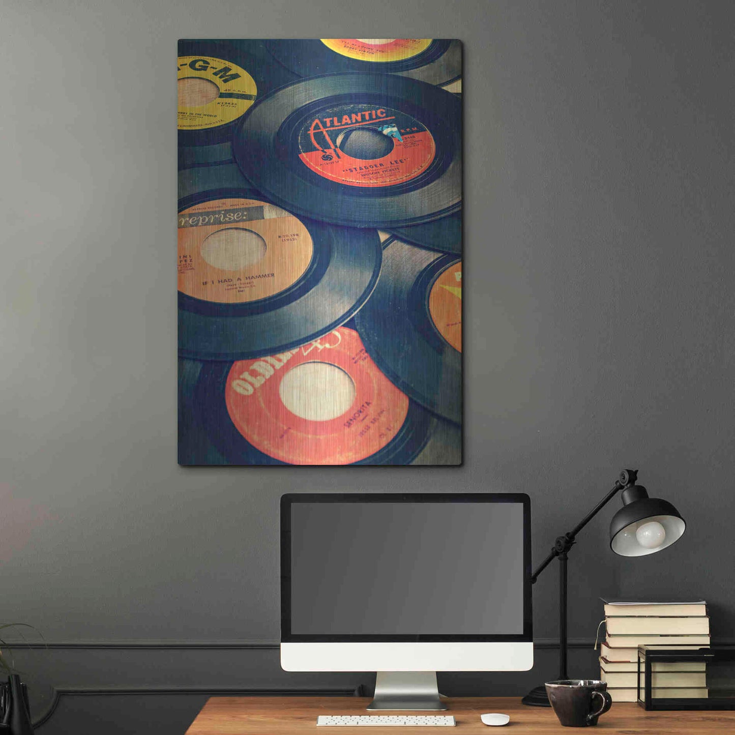 Luxe Metal Art 'Old Records' by Edward M. Fielding, Metal Wall Art,24x36