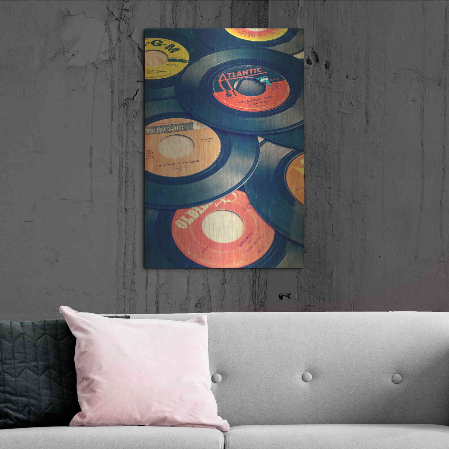 Luxe Metal Art 'Old Records' by Edward M. Fielding, Metal Wall Art,24x36