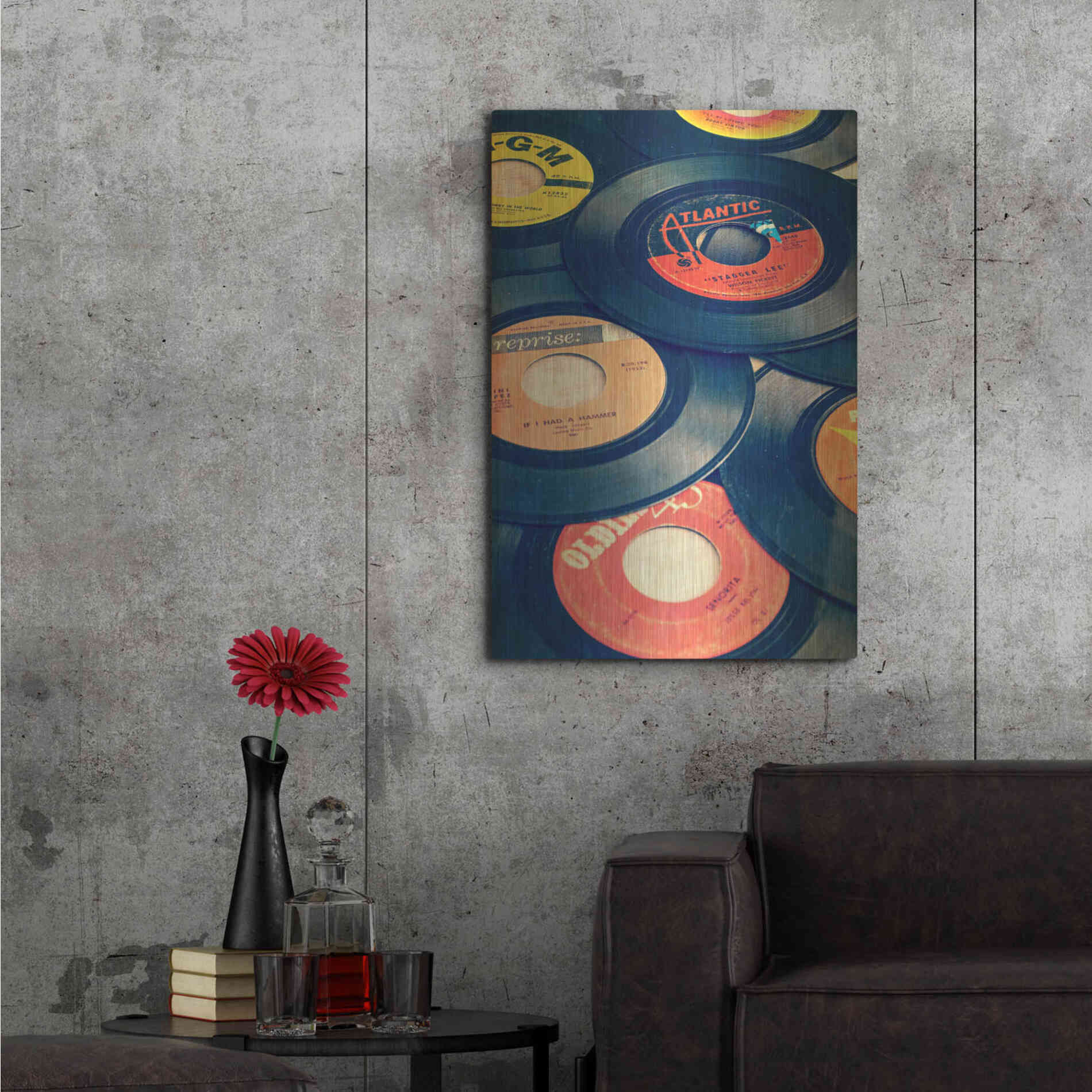 Luxe Metal Art 'Old Records' by Edward M. Fielding, Metal Wall Art,24x36