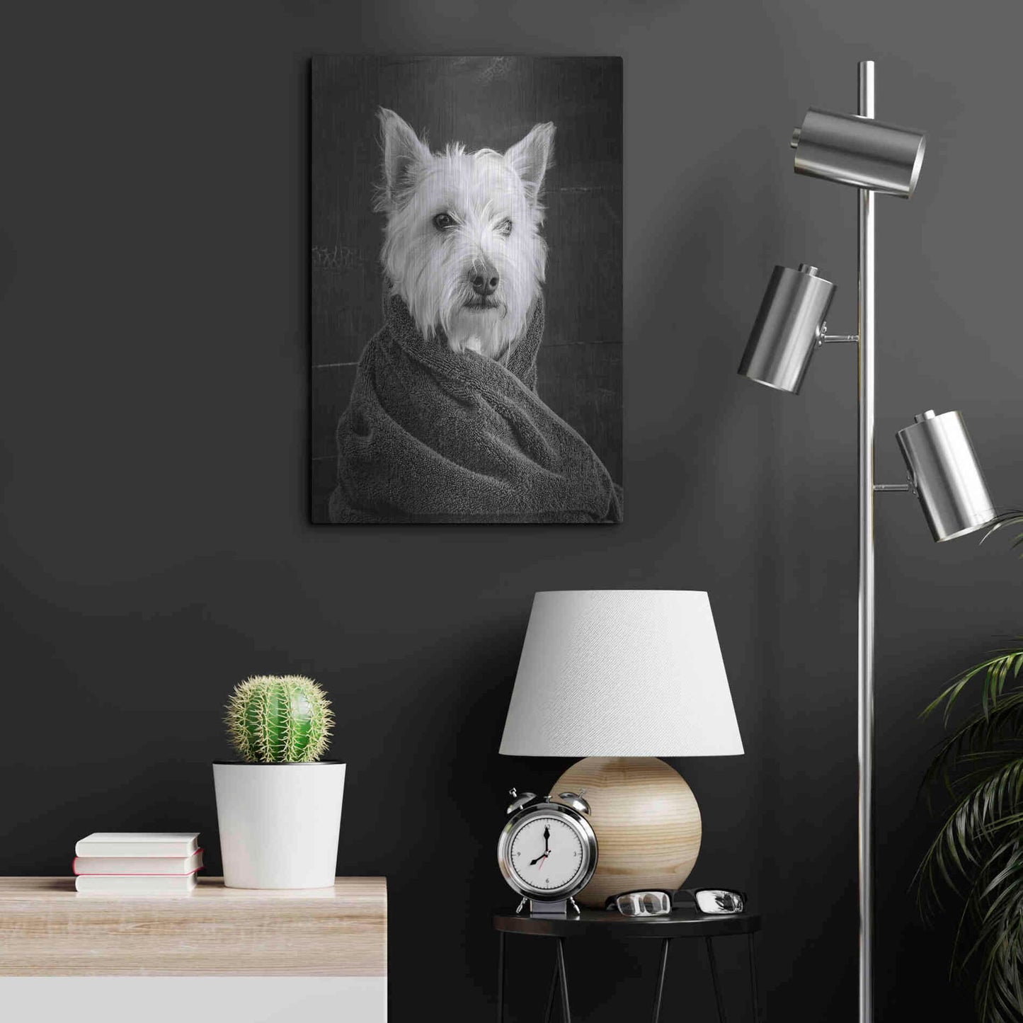 Luxe Metal Art 'Portrait of a Westy Dog' by Edward M. Fielding, Metal Wall Art,16x24