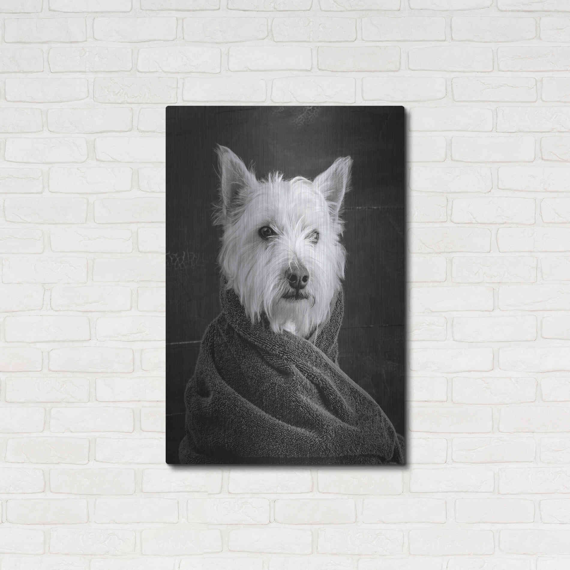 Luxe Metal Art 'Portrait of a Westy Dog' by Edward M. Fielding, Metal Wall Art,24x36
