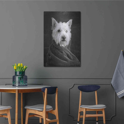 Luxe Metal Art 'Portrait of a Westy Dog' by Edward M. Fielding, Metal Wall Art,24x36